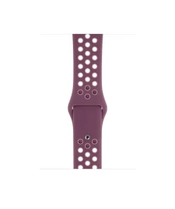 Violet sport watch band with perforated design and soft pink accents