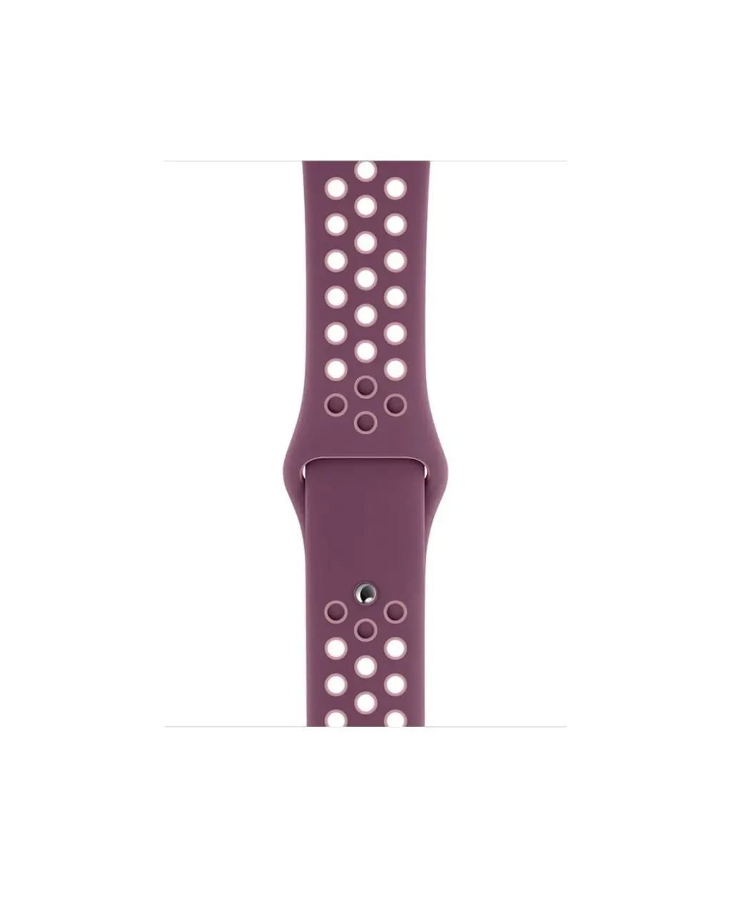 Violet sport watch band with perforated design and soft pink accents