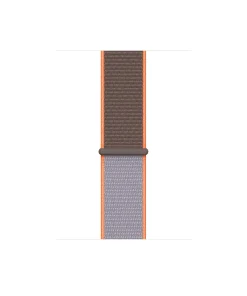 Orange and gray woven sport loop smartwatch band with connector