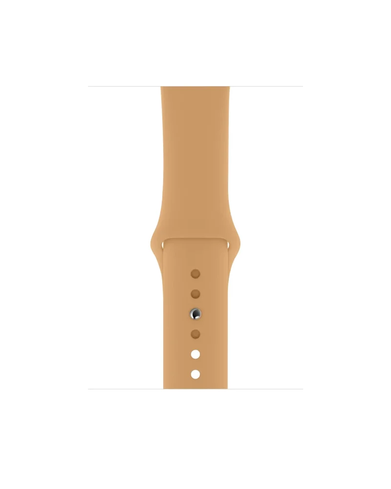 Walnut brown silicone sport band for smartwatch with adjustable pin fasteners