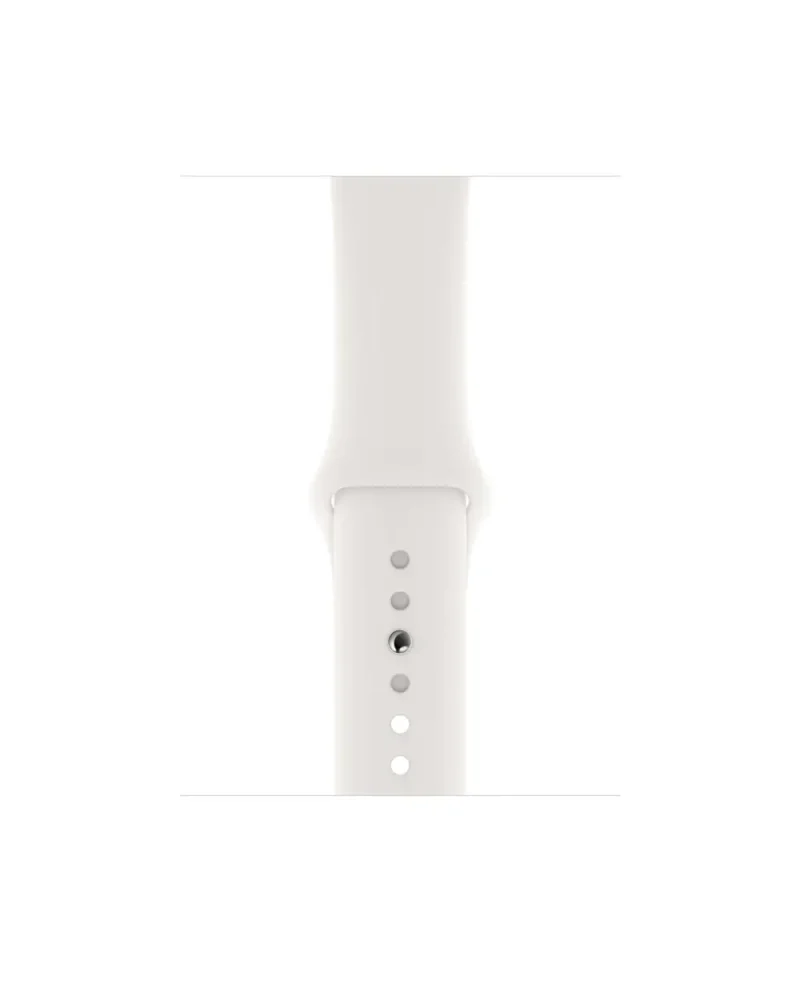 White sport band for smartwatch with adjustable pin closure system