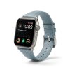Apple Watch with haze blue leather strap band, 38-49mm compatible smartwatch