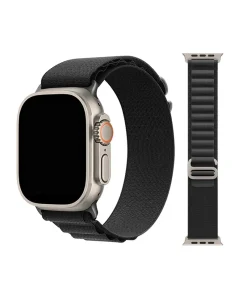 Black Alpine Loop band for Apple Watch with titanium connector