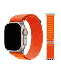 Orange Alpine Loop smartwatch band for Apple Watch with adjustable strap