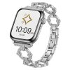 Silver diamond smartwatch band with decorative chain link design