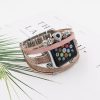Pink glitter wrap bracelet with heart charm for smartwatch bands