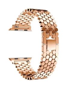 Rose gold metal scalemail watch band for Apple Watch connector