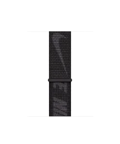 Black sport loop band for smartwatch with woven nylon material