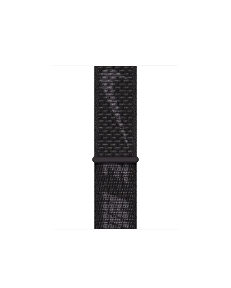 Black sport loop band for smartwatch with woven nylon material
