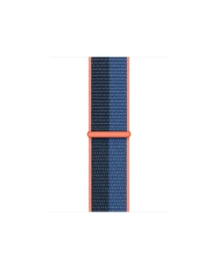 Blue navy sport loop watch band with orange trim detail