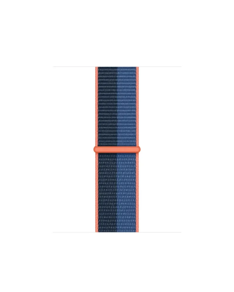 Blue navy sport loop watch band with orange trim detail