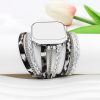 Silver boho wrap watch band with chains and braided leather straps