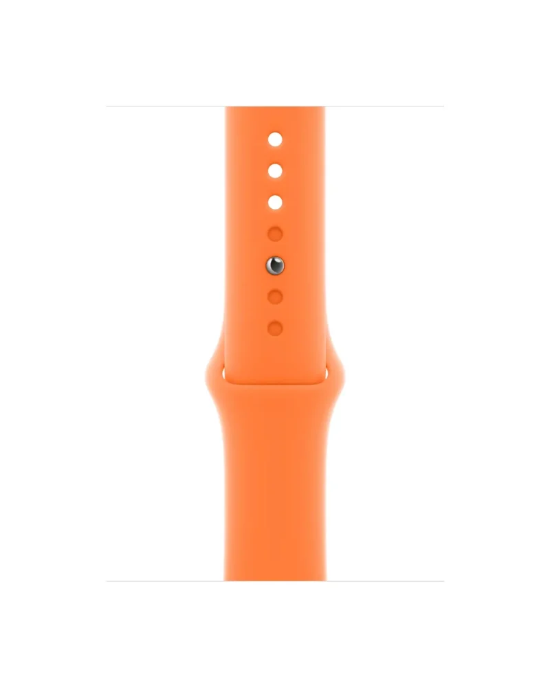 Bright orange sport band for smartwatch with silicone material and connector