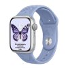 Apple Watch with butterfly design blue sport band and silver aluminum case