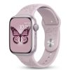 Pink Apple Watch with butterfly sport band and butterfly watch face display