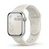 Apple Watch silver aluminum butterfly sport band starlight with time display