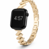 Gold stainless steel band for Apple Watch with chain link design