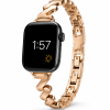 Apple Watch with rose gold stainless steel band and black case face