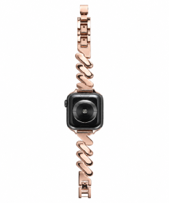 Rose gold stainless steel chainlink band for Apple Watch smartwatch
