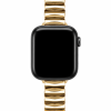 Apple Watch with black case and gold metal strap band