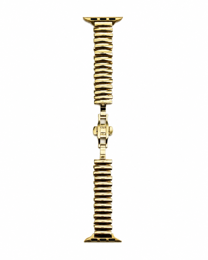 Gold metal strap for Apple Watch with adjustable link bands