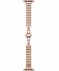 Rose gold metal bracelet strap for Apple Watch with link band