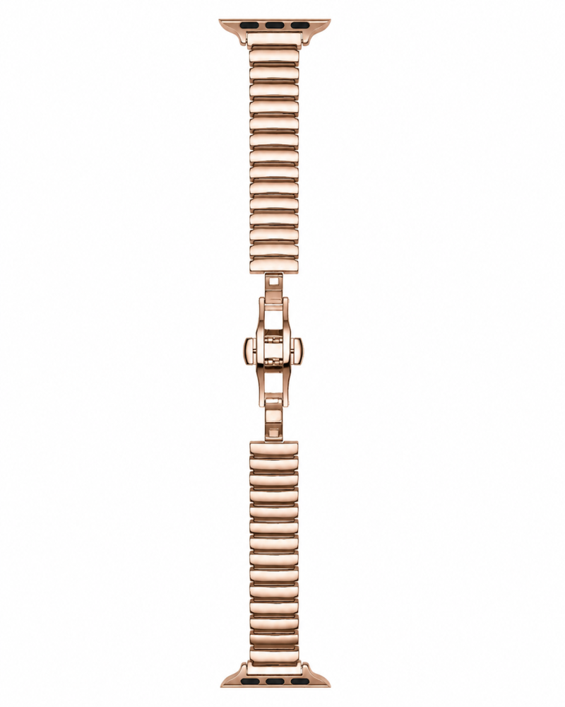 Rose gold metal bracelet strap for Apple Watch with link band