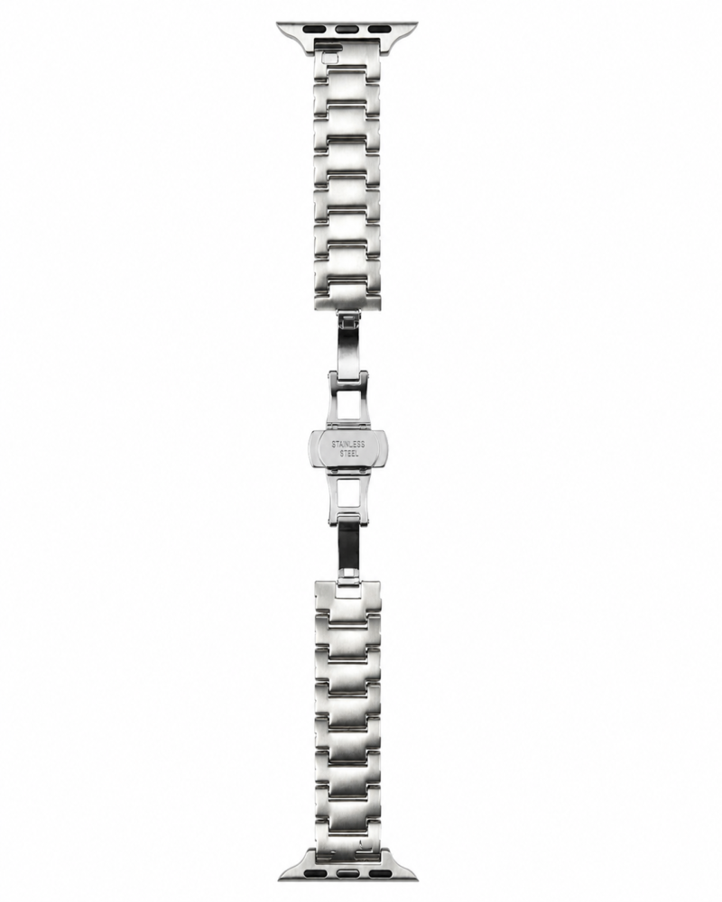Ellie stainless steel metal strap for Apple Watch in starlight silver