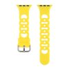 Bright yellow silicone apple watch band with perforated design and buckle