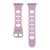 Lavender purple silicone sport watch band with breathable vents and metal buckle