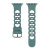 Pine green silicone sport watch band with perforated design and buckle