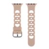 Walnut silicone sport watch band with flexible strap and metal buckle clasp
