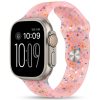 Apple Watch with pink jelly sport band featuring colorful confetti pattern design