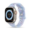Apple Watch with sky blue jelly sport band featuring colorful confetti pattern design