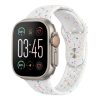 Apple Watch with white jelly sport band and colorful speckled design