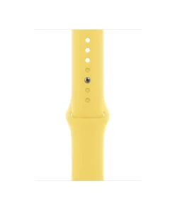 Yellow sport band for Apple Watch with silicone material and adjustable fit