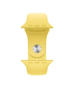 Yellow silicone sport band for Apple Watch with metal pin connector