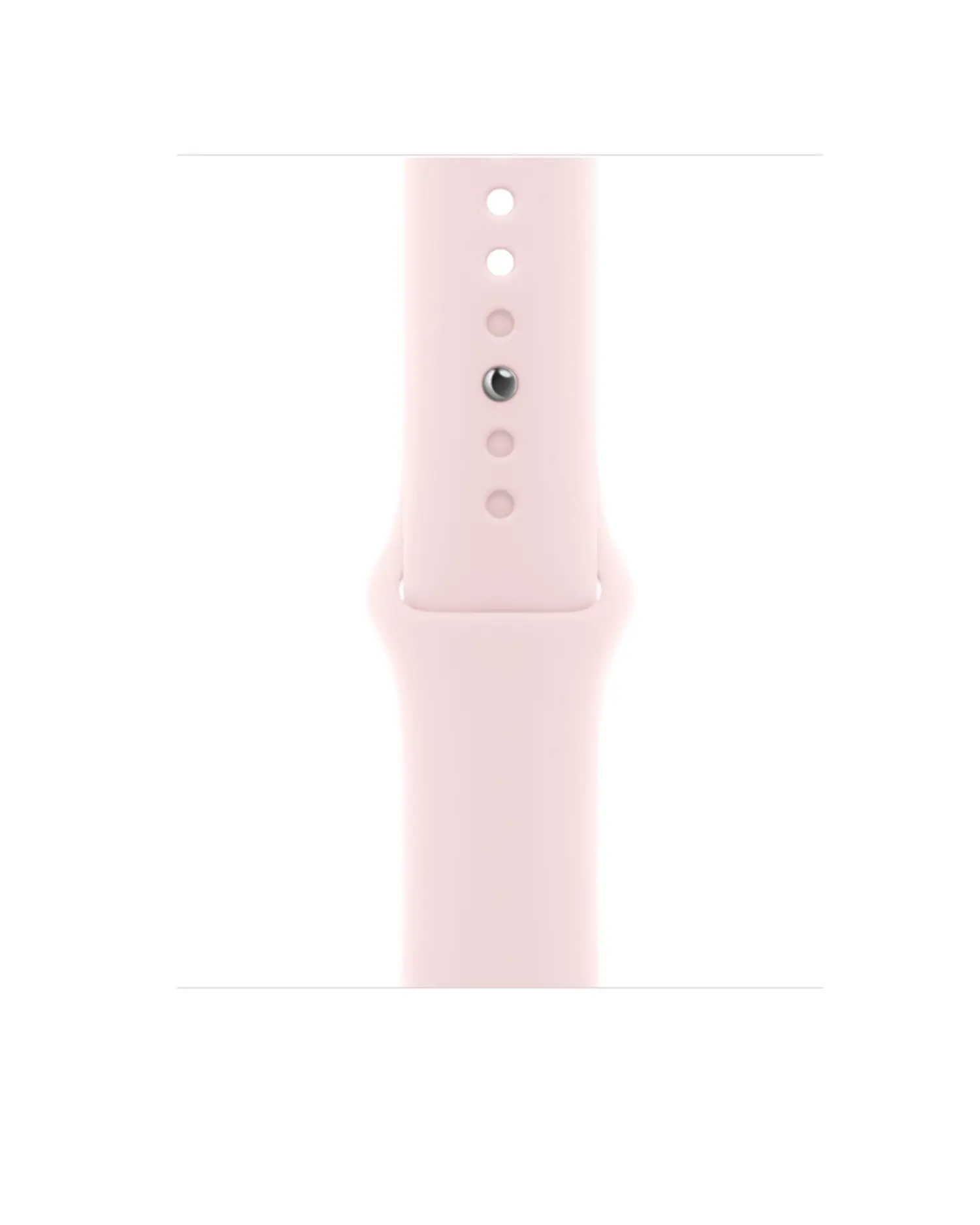 Light pink silicone sport band with multiple button holes for smartwatch