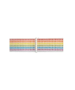 Rainbow striped sport loop band with white connector for Apple Watch