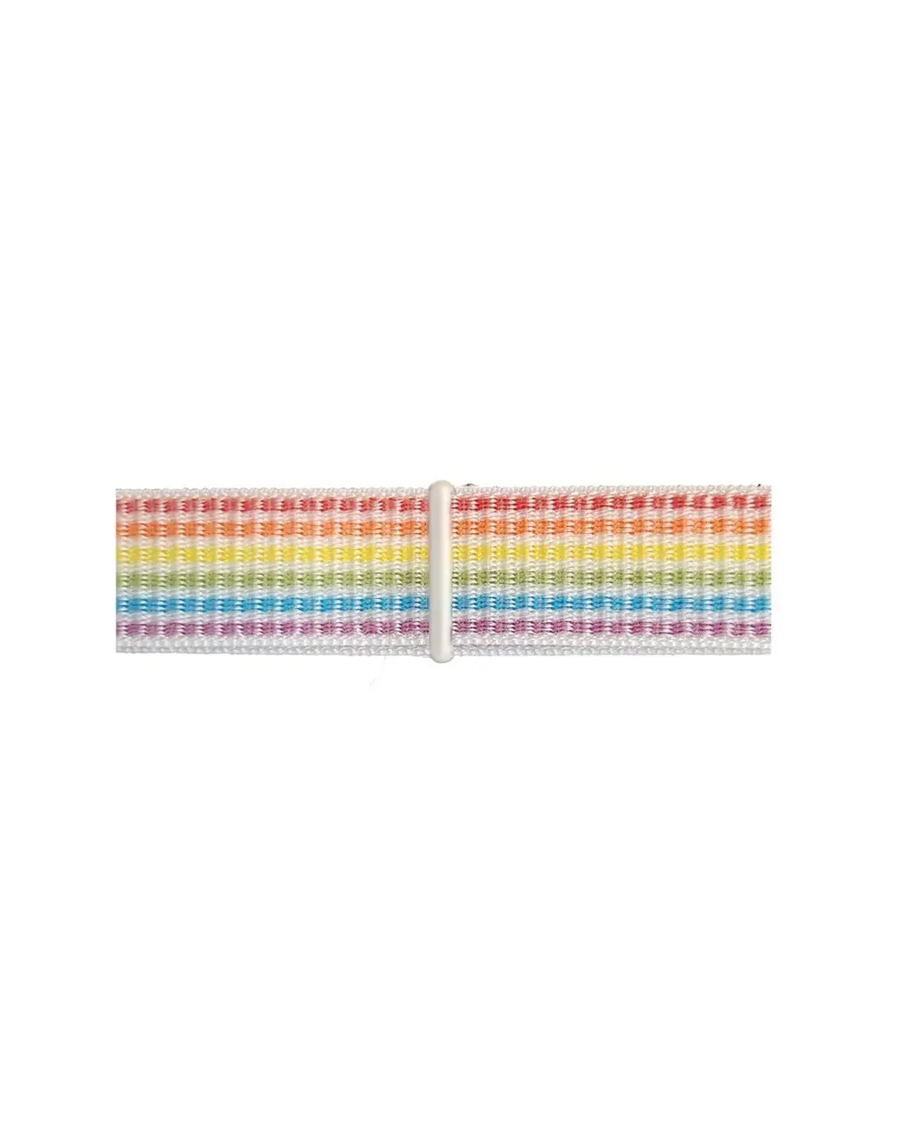 Rainbow striped sport loop band with white connector for Apple Watch