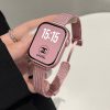 Rose gold magnetic smartwatch strap with mesh band for Apple Watch