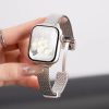 Luna magnetic strap silver mesh smartwatch band with elegant floral design display