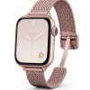Rose gold smartwatch with braided mesh magnetic strap band