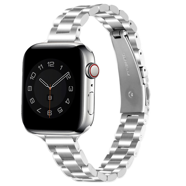 Silver stainless steel band for Apple Watch with link bracelet