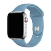 Silver smartwatch with Northern Blue sport band silicone strap