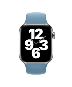 Apple Watch with Northern Blue sport band and digital watch face display
