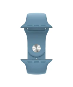 Blue silicone sport band with metal digital watch connector clasp
