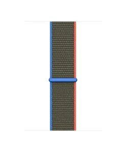 Olive sport loop band with blue and red accents for smartwatch