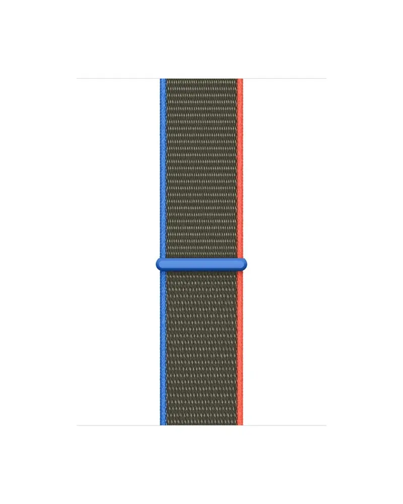 Olive sport loop band with blue and red accents for smartwatch