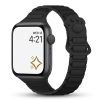 Black smartwatch with paw print magnetic band and digital display